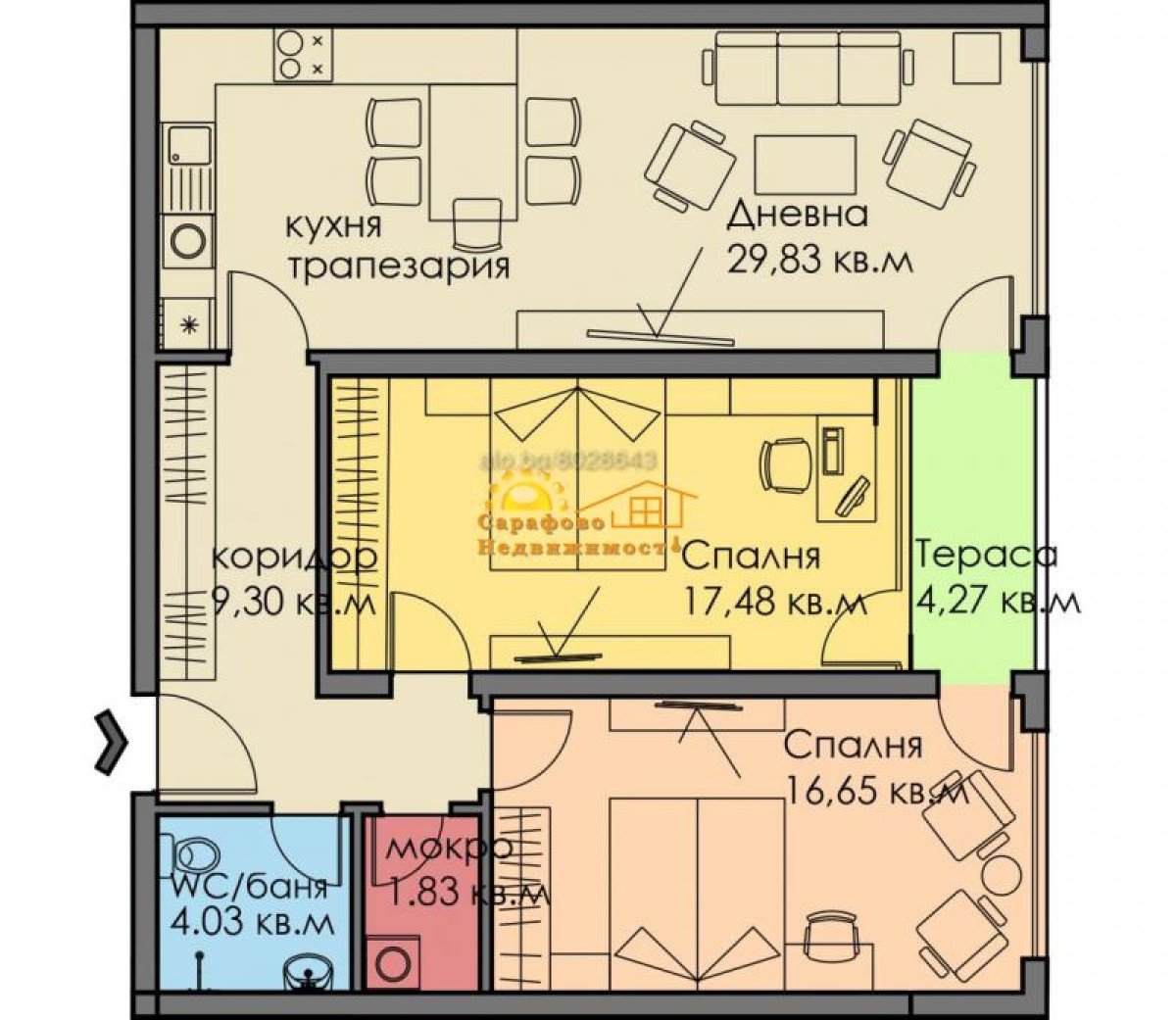 Продажба 3-стаен гр. Бургас - Сарафово 108m²