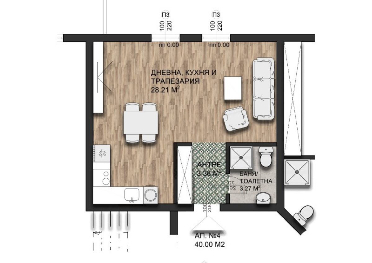 Продажба 1-стаен гр. Велико Търново - с. Малки чифлик 44m²