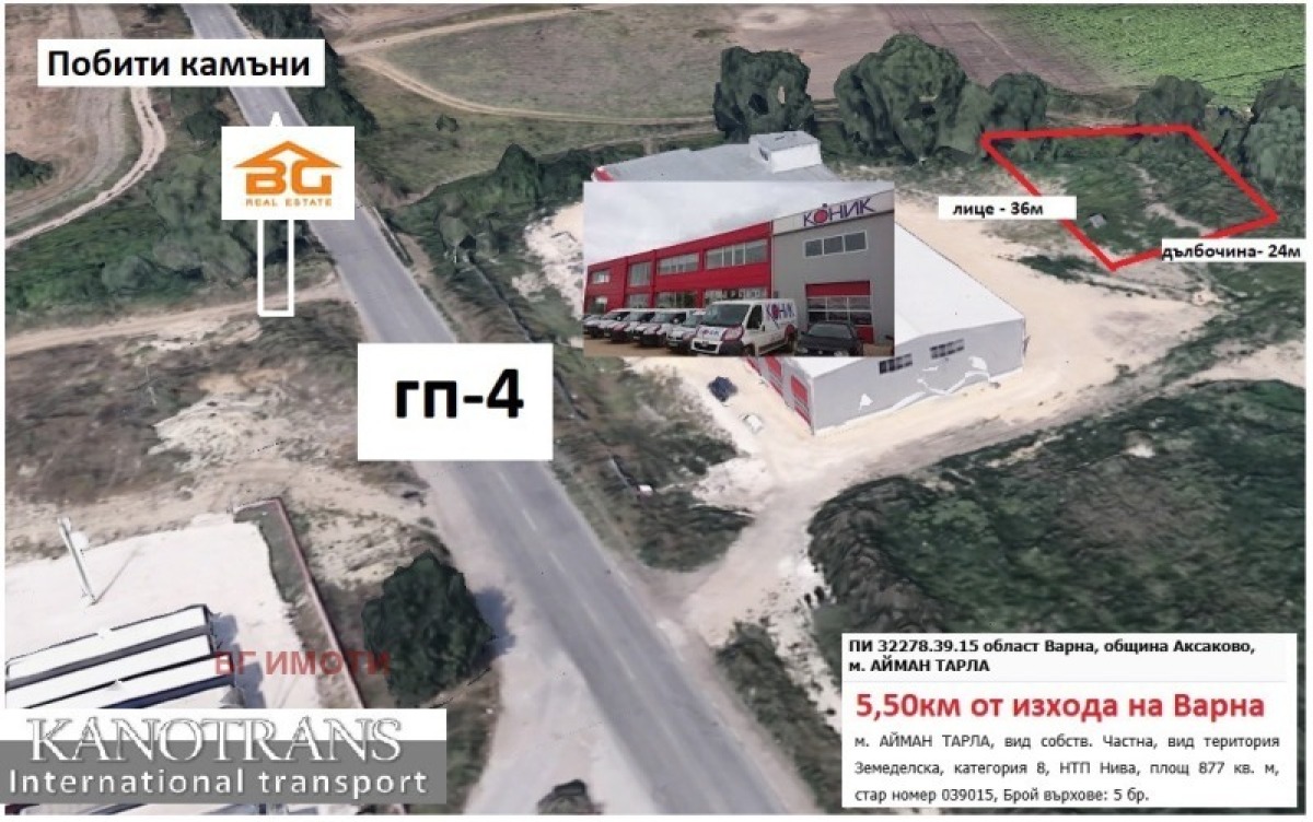 Продажба Парцел гр. Варна - с. Тополи 877m²