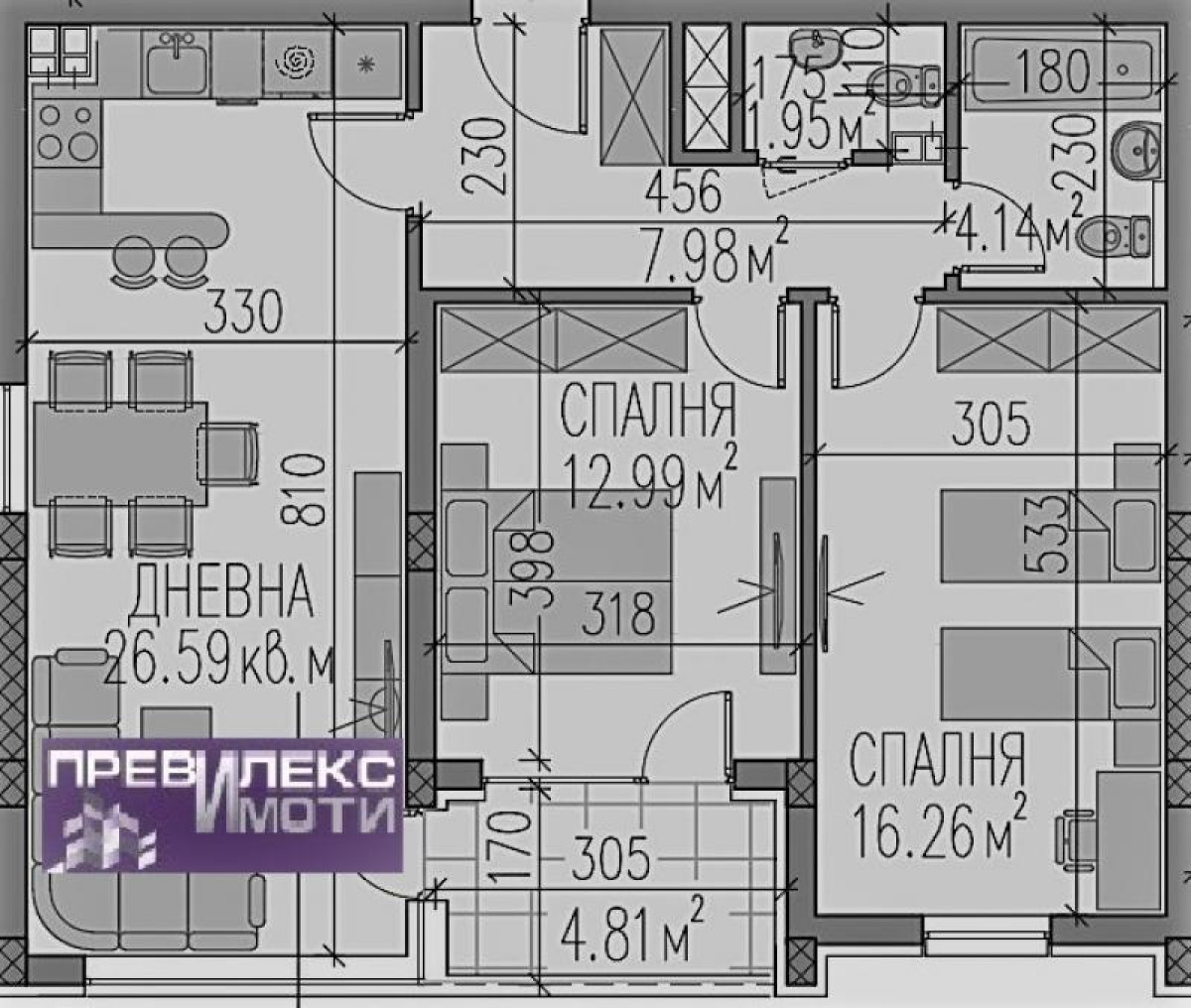 апартамент с две спални пред акт 16